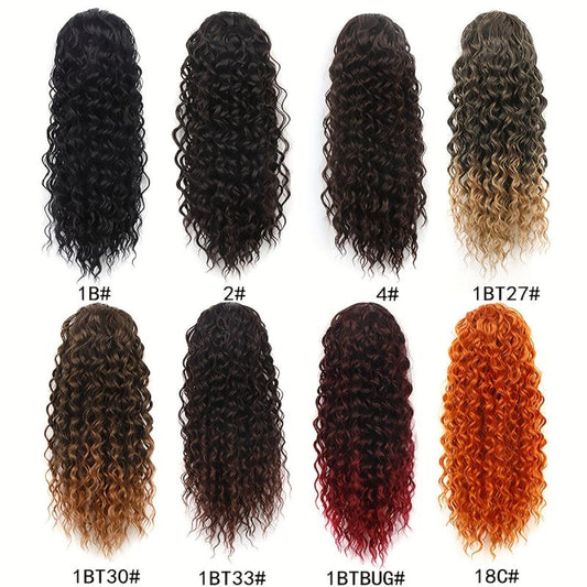 16 Inch Deep Curly Ponytail Extension Synthetic Hair Drawstring Ponytail