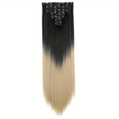 Synthetic Clip In Hair Extension 7Pcs Set 55 Straight Hairpiece