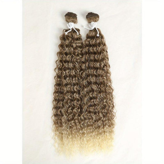 2pcs 55-88cm Long Curly Wavy Hair Extensions Synthetic Crochet Hair for Women