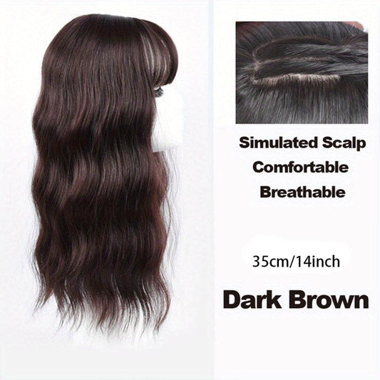 Water Wave Hair Piece with Bangs 3 Clip Synthetic Hair Extension