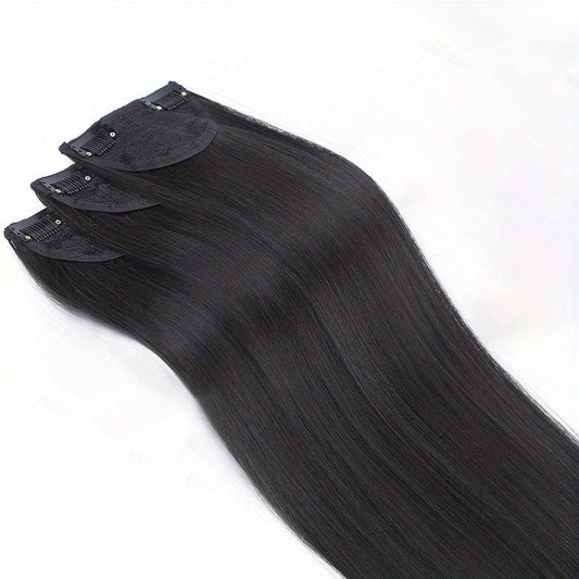 3pcs Clip In Straight Hair Extensions Synthetic Fiber Hair Extension