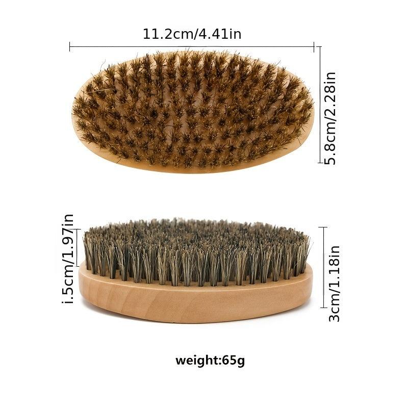 Boar Bristle Beard Brush & Wooden Comb Set