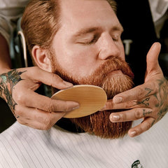 Boar Bristle Beard Brush & Wooden Comb Set