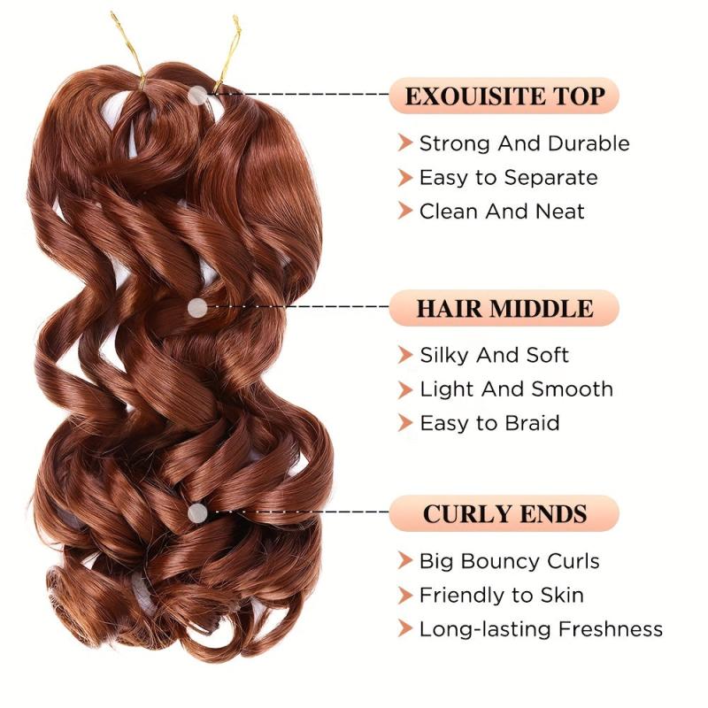 2pcs Loose Wave Spiral Curls Crochet Hair Extensions 60-96 cm Pre Stretched Hair