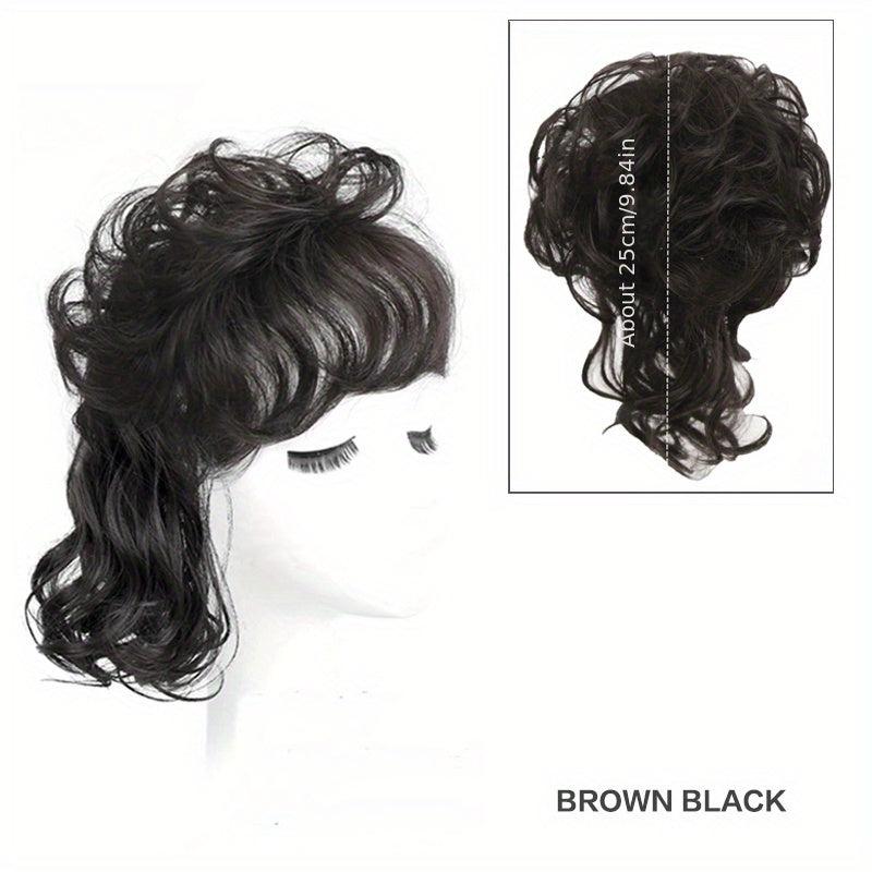 Wavy Curly Hairpieces Clip In Hair Extension Natural Brown