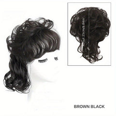 Wavy Curly Hairpieces Clip In Hair Extension Natural Brown