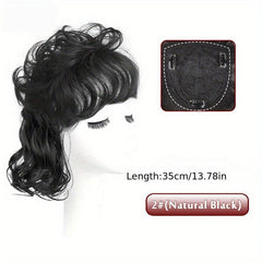 Wavy Curly Hairpieces Clip In Hair Extension Natural Brown