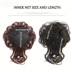 Wavy Curly Hairpieces Clip In Hair Extension Natural Brown