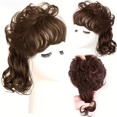 Wavy Curly Hairpieces Clip In Hair Extension Natural Brown