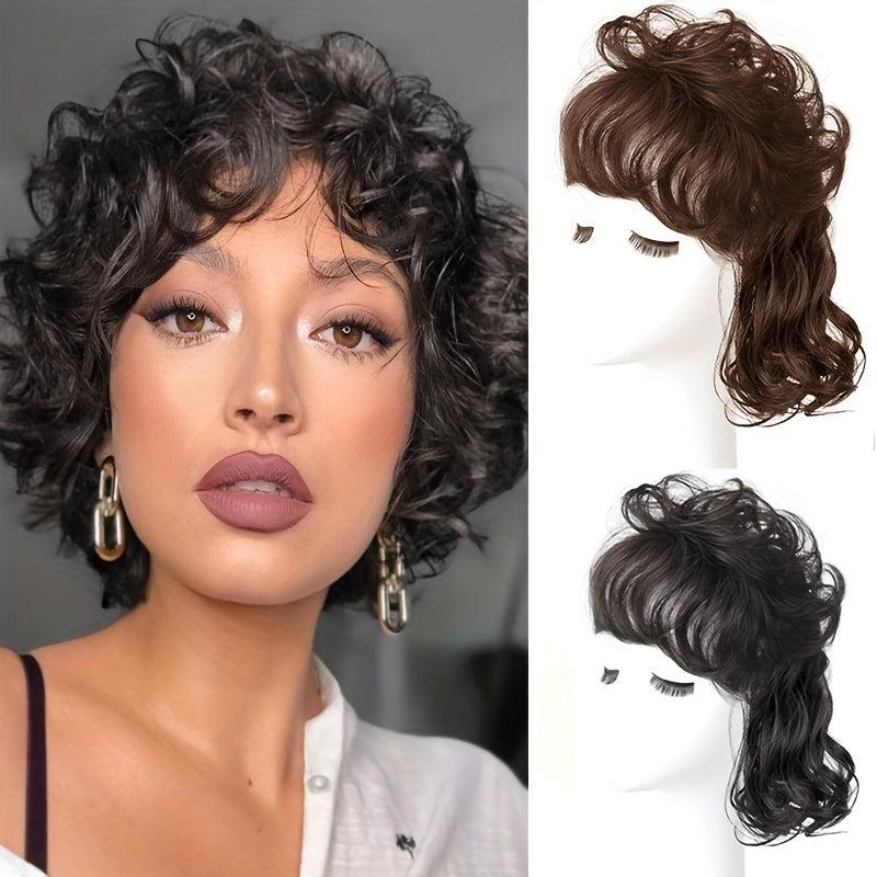 Wavy Curly Hairpieces Clip In Hair Extension Natural Brown