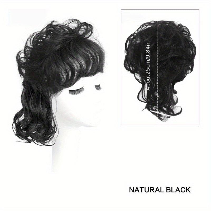 Wavy Curly Hairpieces Clip In Hair Extension Natural Brown
