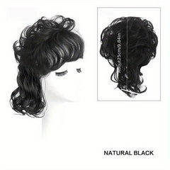 Wavy Curly Hairpieces Clip In Hair Extension Natural Brown