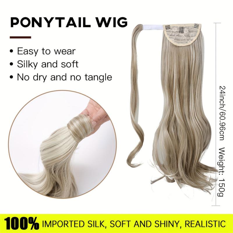 Wavy Ponytail Extension 60-96 cm Long Curly Hairpiece