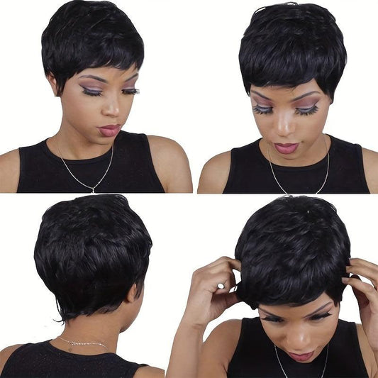 Short Pixie Cut Wig With Bangs for Women