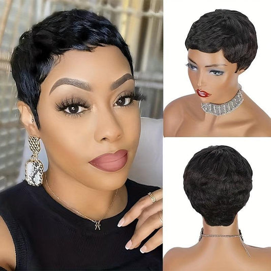 Short Pixie Cut Wig With Bangs for Women