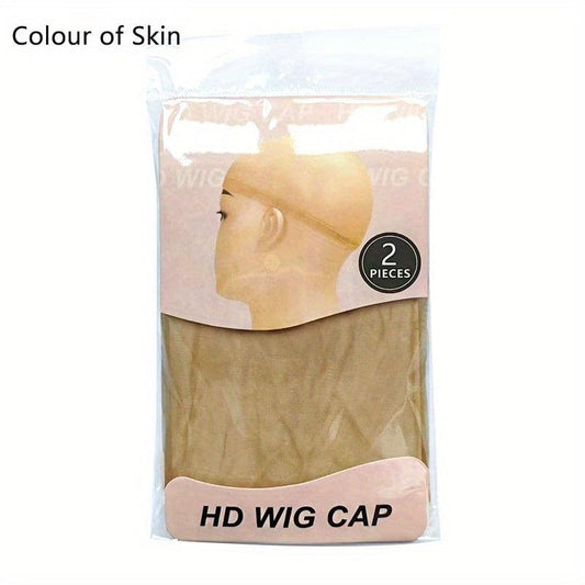 2 Pcs Transparent Lace Wig Cap Professional Use