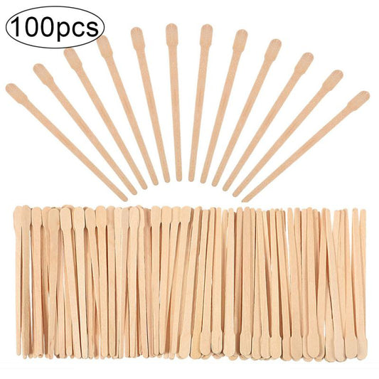 100 Wooden Wax Sticks for Hair Removal Pack