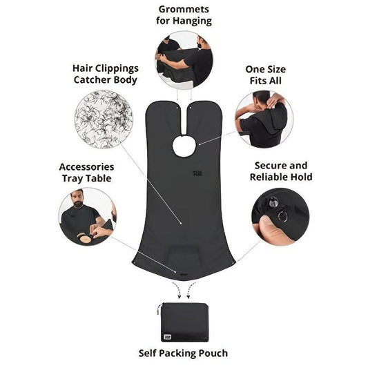 Beard Bib Apron For Men Hair Catcher - Shaving Grooming Accessories