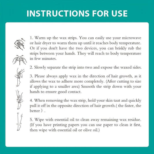 24pcs Painless Wax Strips for Face Legs Arms Underarm Bikini