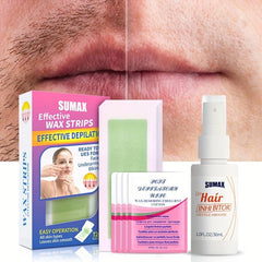 Hair Removal Wax Strips & Inhibiting Spray Set