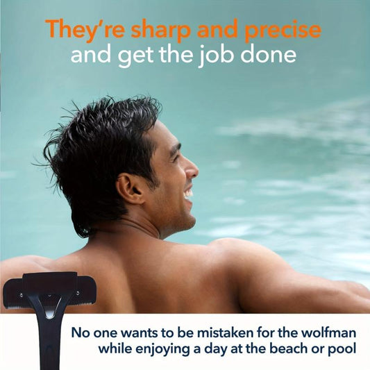 Men's Back Hair Removal Razor with Long Handle - Suitable for Wet and Dry Use