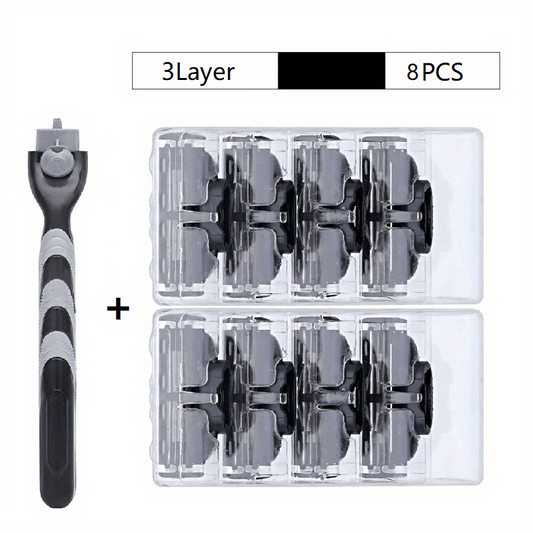 Classic 3 Layer Manual Razor Set with 8 Refills