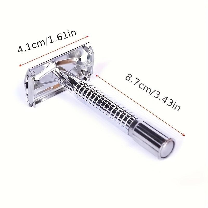 Vintage Long Handle Double Edged Safety Razor Wet Shaving Stainless ...