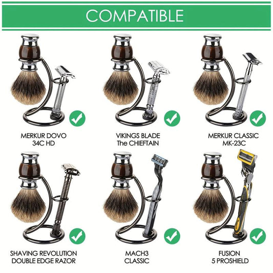 Stainless Steel Safety Razor Stand Shaving Brush Holder