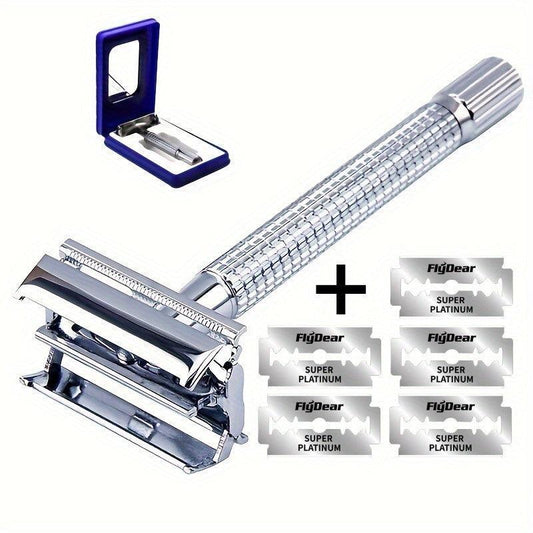 Men's Double Sided Safety Stainless Steel Razor with 5 Blades