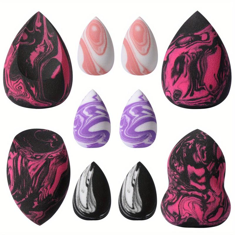 10pcs Soft Makeup Sponges for Wet/Dry Use Cream Loose Powder & Concealer