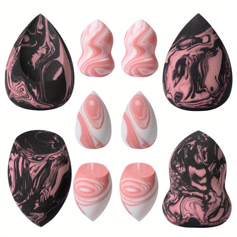 10pcs Soft Makeup Sponges for Wet/Dry Use Cream Loose Powder & Concealer