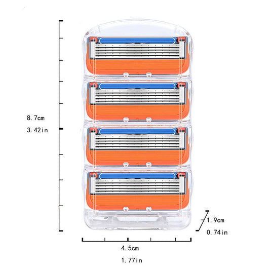 Classic 5-Layer Razor Set with 1 Handle and 4 Refills