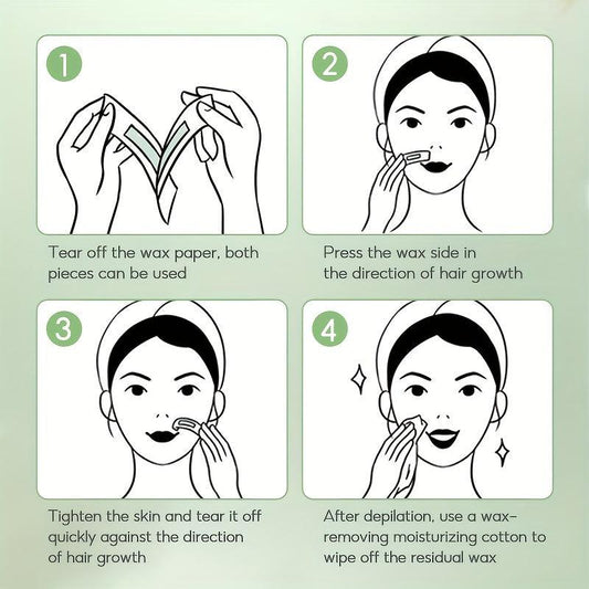 Facial Wax Strips Hair Removal Kit