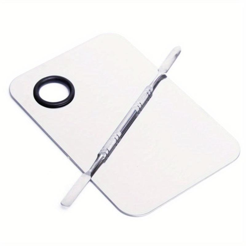 Stainless Steel Makeup Palette 15x10 Cosmetic Mixing Palette with Spatula Tool