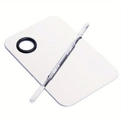 Stainless Steel Makeup Palette 15x10 Cosmetic Mixing Palette with Spatula Tool
