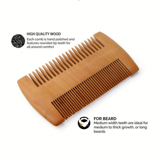 Beard Brush & Comb Set Boar Bristle Brush Wooden Comb