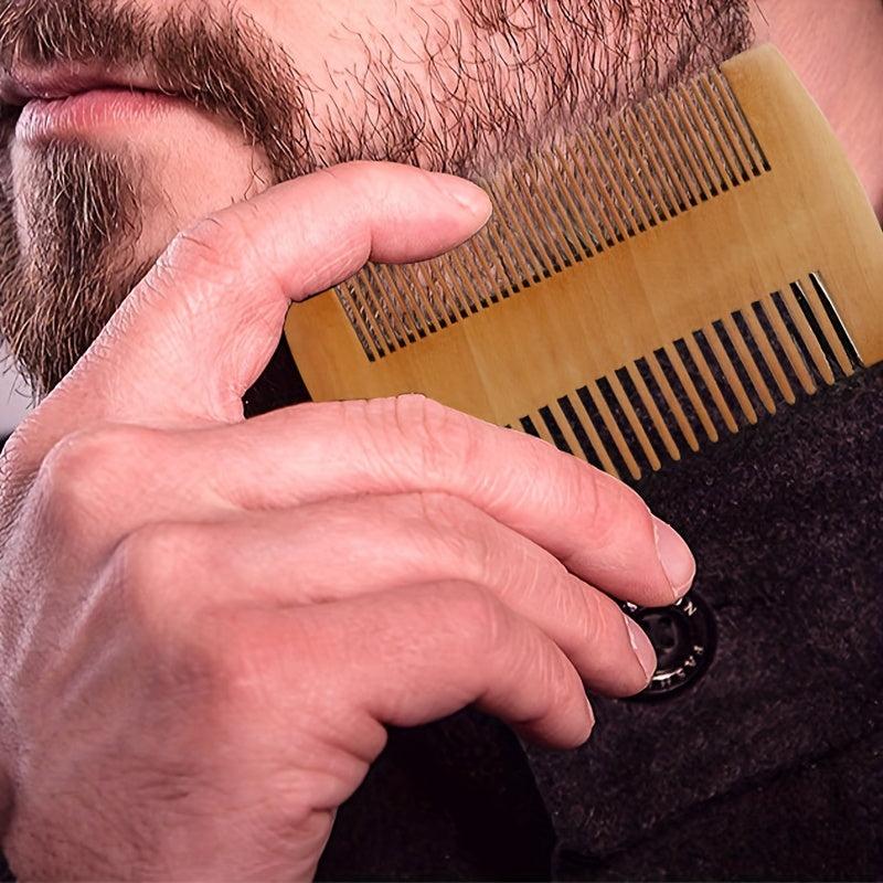 Beard Brush & Comb Set Boar Bristle Brush Wooden Comb