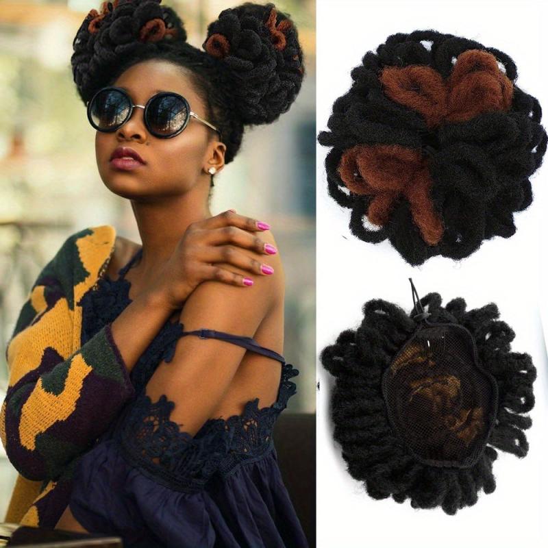 Synthetic DreadLock Afro Puff Hair Bun Chignon Drawstring Ponytail