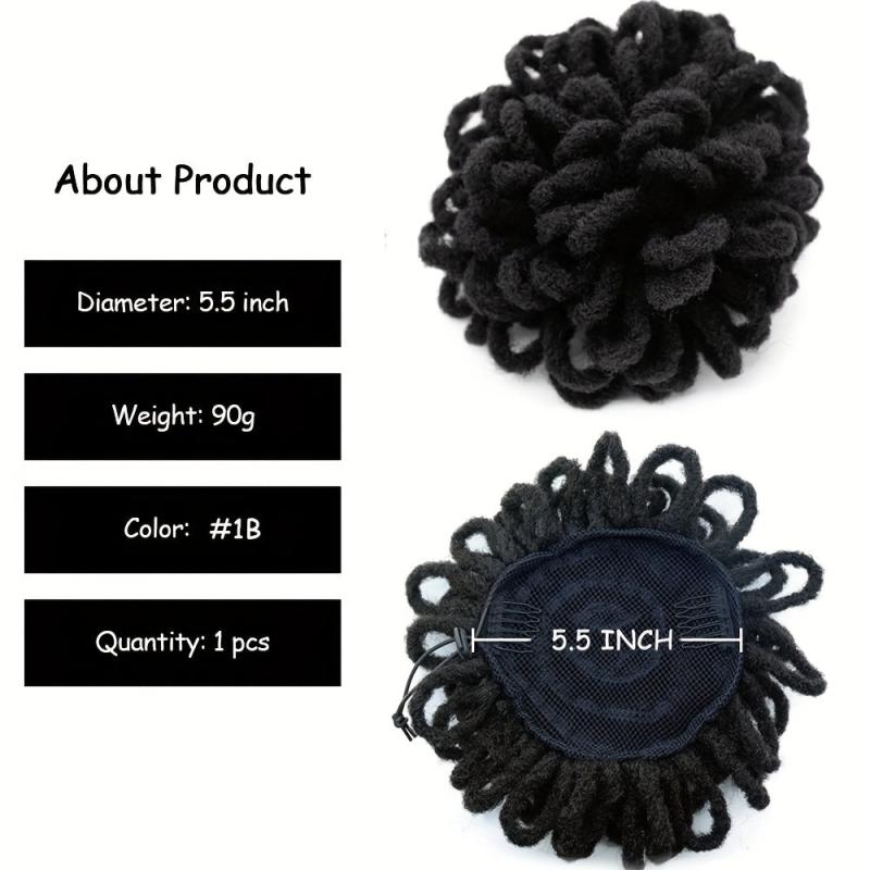 Synthetic DreadLock Afro Puff Hair Bun Chignon Drawstring Ponytail