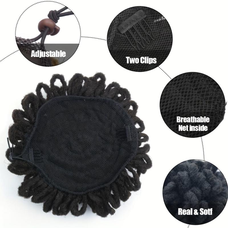 Synthetic DreadLock Afro Puff Hair Bun Chignon Drawstring Ponytail