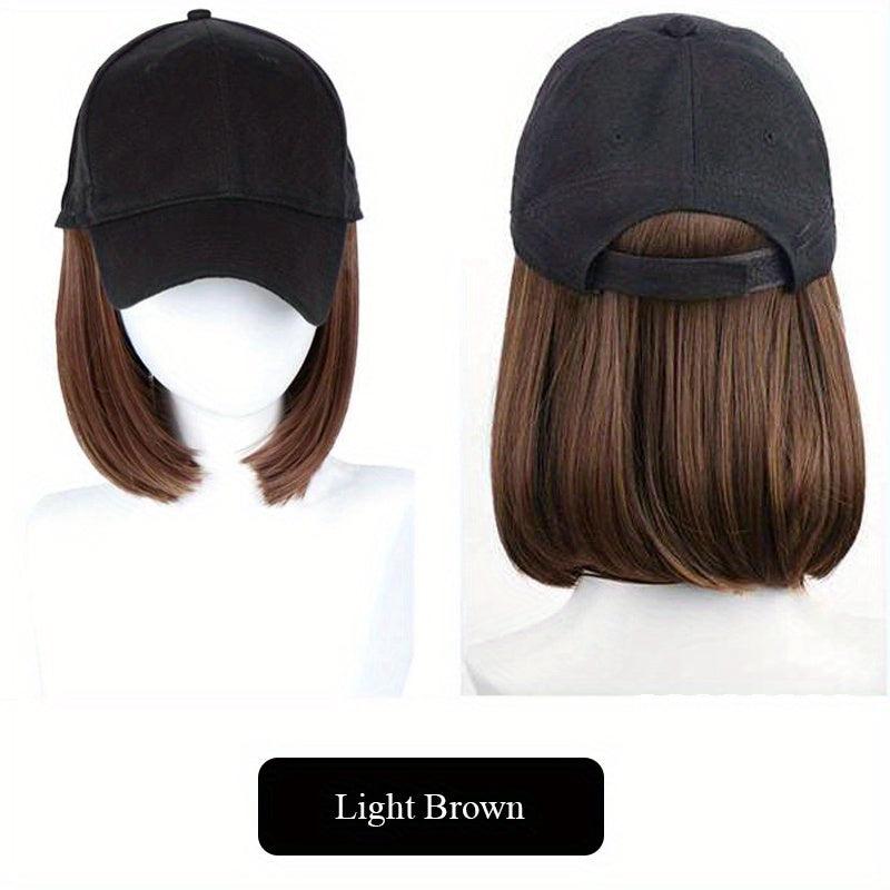Short Straight Bob Wig Adjustable Size Synthetic Hairpiece