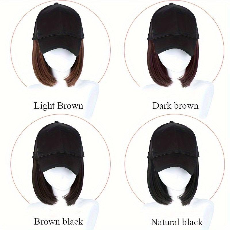 Short Straight Bob Wig Adjustable Size Synthetic Hairpiece