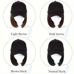 Short Straight Bob Wig Adjustable Size Synthetic Hairpiece