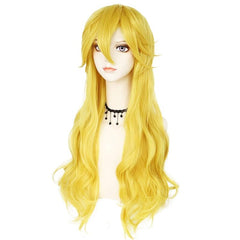 Princess Peach Wig Long Curly Cosplay Synthetic Wig With Bangs & 1pc Wig Cap