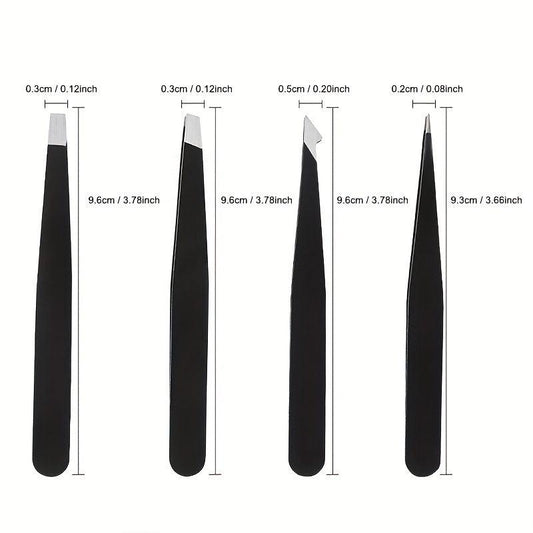 Professional Stainless Steel Tweezers For Eyebrows - Great Precision