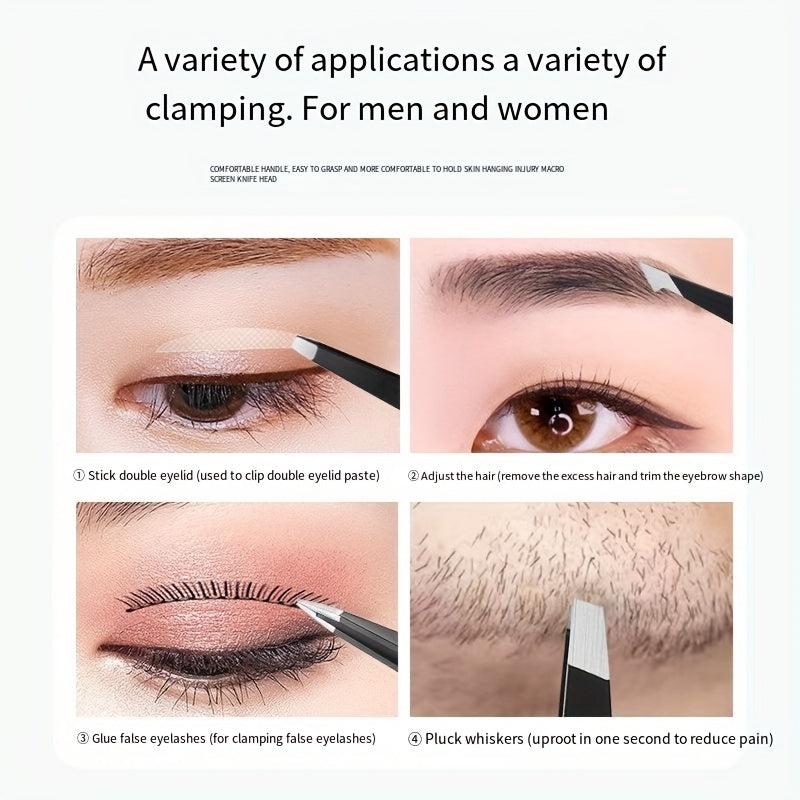 Professional Stainless Steel Tweezers For Eyebrows - Great Precision
