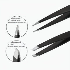 Professional Stainless Steel Tweezers For Eyebrows - Great Precision