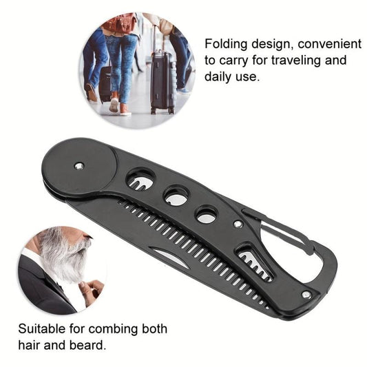 Stainless Steel Folding Beard Comb Portable Anti Static Comb For Men