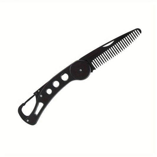 Stainless Steel Folding Beard Comb Portable Anti Static Comb For Men