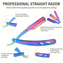 Pro Barber Straight Edge Razor Blade Set with 100 Pack Blades